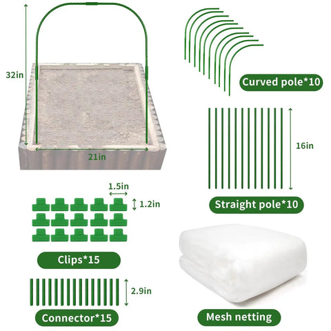 Must Have Garden Netting Kit For Raised Beds With Ultra Fine Mesh 8x20 Feet Includes Five Sets Of Garden Hoops And Clips Row Cover Netting For Greenhouse Protection Of Vegetables Fruits And Flowers