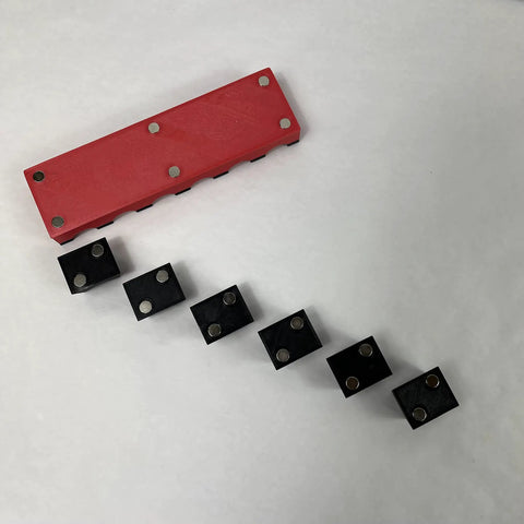 3D Tool Tray Socket Extension Organizers Set For Drawer Organization, red and black magnetic trays on white background
