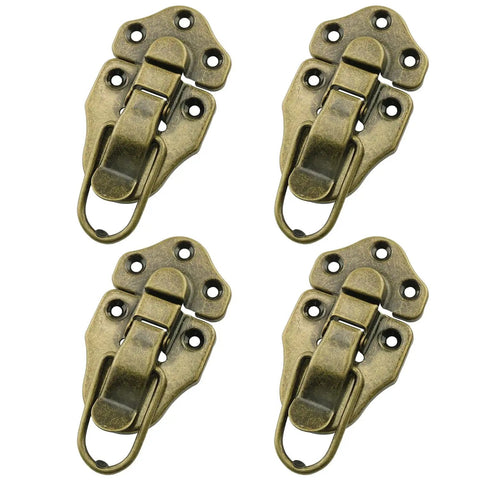 Top Shelf 4 Pack Antique Table Latches, 70mm x 40mm rust proof iron buckles for cabinets and wooden boxes.