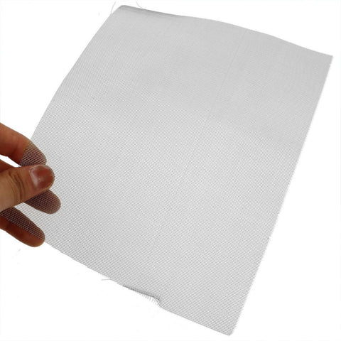 Car Bumper Repair Kit With Tungsten Wire Welding Mesh, Quick Fix For Cracks And Holes, Durable Metal Mesh Sheet For Damaged Areas, 10 Pcs Auto Body Weld Screen For Pro Grade Repairs, silver mesh sheet held by hand