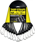 Heavy Duty 31 Inch Rubber Bungee Cords With 55.8 Inch Stretch, Over 176 Lb Load Capacity, 100% EPDM Weatherproof Straps