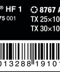 Label with barcode for Torx HF Zyklop Bit Socket Set With Holding Function, One And A Quarter Inch Drive, item codes visible.