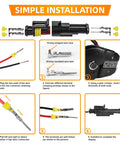 Simple installation guide for 709 Piece Waterproof Wire Connector Kit With Self Adjusting Ratcheting Crimp Tool for automotive wiring.