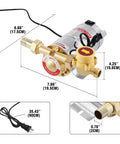 Boss Level Home Water Pressure Booster Pump 110V 90W 243GPH 15 PSI With Auto Flow Switch Brass Head And Impeller close-up view