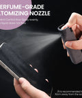 Hand using 2In1 Screen Cleaning Spray And Wipe Kit For Phones Tablets Laptops And Car Screens Portable 0 3 Oz Mist Cleaner Purple Lipstick Sized Microfiber Cloth Safe For All Touch Screens Quick Smudge Free Clear Displays All In One Grab And Go on smartphone screen
