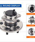 Set Of 2 Rear Wheel Hub Bearing Assemblies Fits Toyota Avalon 2005-2012, Camry 2002-2011, Lexus ES300 2002-2003, ES330 2004-2006, ES350 2007-2012, Highlander 2001-2003, Solara 2004-2008 With ABS Premium Replacement Bearings multiple views