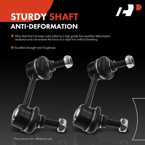 Honda CRV Rear Sway Bar Links Stabilizer Kit Set Of Two For 2002 2003 2004 2005 2006 Easy Installation Includes Rear Left And Right Sway Bar Links For Stable Handling, showing sturdy shaft and bolts.