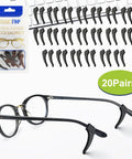 20 Pairs No Slip Eyeglasses Ear Grips Hook Silicone Temple Tips Sleeve Retainer For Eyewear, black eyeglass ear grips on glasses