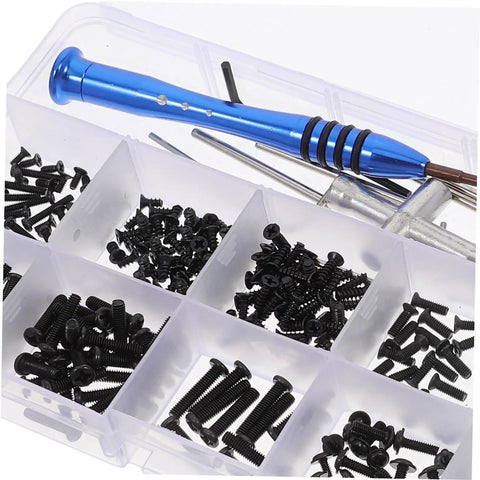 Must Have RC Car Maintenance Kit With Full Screw Set Nuts Bolts And Hardware Fasteners Including Metric Screws in a box