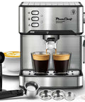 20 Bar Espresso Machine With Milk Frother Steam Wand Compact Home Espresso Maker For Latte And Cappuccino, dual brew cups.