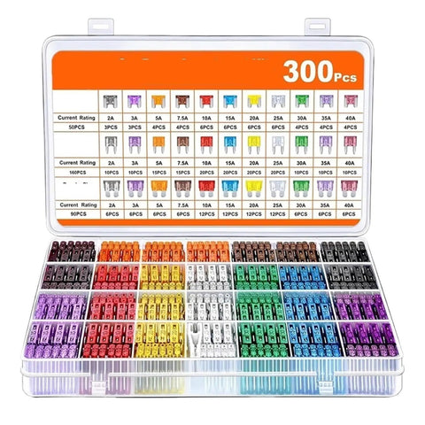Massive 300 Piece Mixed Car Blade Fuse Set With Box For Cars Trucks Boats Motorcycles RVs And Home Electronics open box view
