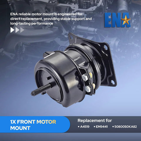 Front view of Front Engine Motor Mount For Honda Odyssey Pilot Ridgeline And Acura MDX 3.5L V6 MFI MPI Replacement A4519 EM9441 Rock Solid Vibration Dampening Mount Kit