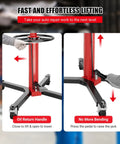 Heavy Duty 1100 Lbs Hydraulic Transmission Jack With 2 Stage Telescoping Arm And Massive Load Support For Smooth Engine Swaps On Any Car Or Light Truck In Your Home Garage Shop Today! showing lifting mechanism and controls.