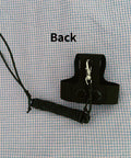 Back view of black Soft Fleece Parrot Flight Harness Vest With 2 Meter Leash For Parakeets Cockatiels Conures And Budgies Outdoor Training