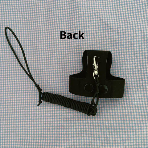 Back view of black Soft Fleece Parrot Flight Harness Vest With 2 Meter Leash For Parakeets Cockatiels Conures And Budgies Outdoor Training