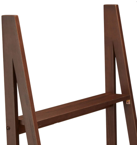 Hella Stylish Five Tier Ladder Bookshelf With Tight Space Saving Build And Smooth Walnut Finish This Rock Hard Rubberwood Storage Rack Delivers Heavy Duty Shelves Built For Real Everyday Use At Home