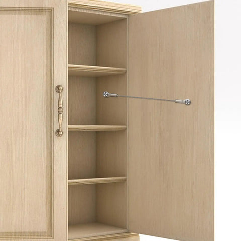 Premium Tough As Nails Stainless Steel Cabinet Door Stops And Hinge Limiters With Six Adjustable Sizes And Twelve Mounting Screws For Kitchen Cupboards and hinge limiter attached to cabinet door.