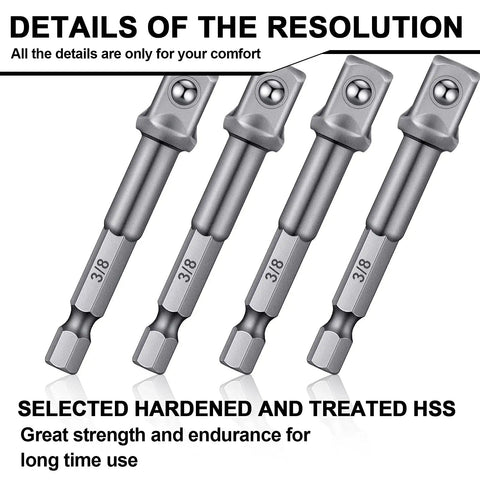 Square Socket Adapter Set For Drills And Extension Drivers Hex Socket Adapters For Automotive DIY 10 Pack Tool Bit Converter For Power Tools Easy Plug In Handle Use Rock Solid Durable And Versatile