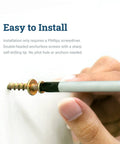 Installing Bear Claw Hanger Screws 150 Pack for pictures and mirrors into drywall, showing easy use with a screwdriver.