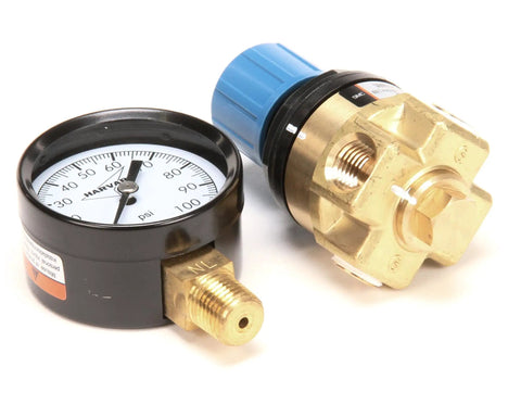 Water Regulator Assembly For Commercial Oven 51128, brass regulator and pressure gauge, replacement part