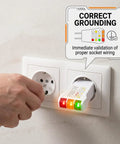 Grounding And Outlet Tester Kit For Home Electrical Safety, White Portable Plug In Detector showing correct grounding in a wall outlet