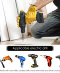 Person using Pro Grade Diamond Drill Bits Set 6mm One Quarter Inch Dry Cutting for Ceramic Tile Concrete Marble Glass with drill