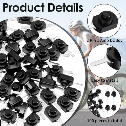 80 Piece Mini Latching Push Button Switch On Off Self Lock DC 30V 1A Black Micro Switch For DIY SMD Flashlights and Lamps