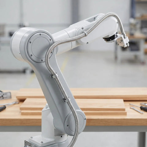 Rock Solid Stainless Steel Electrical Wire Conduit Flexible Corrugated Cable Sleeve Cover for robotic arm wiring protection.