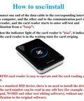 Dual Frequency RFID Reader In A Built Tough Metal Case with instructions for use and installation shown