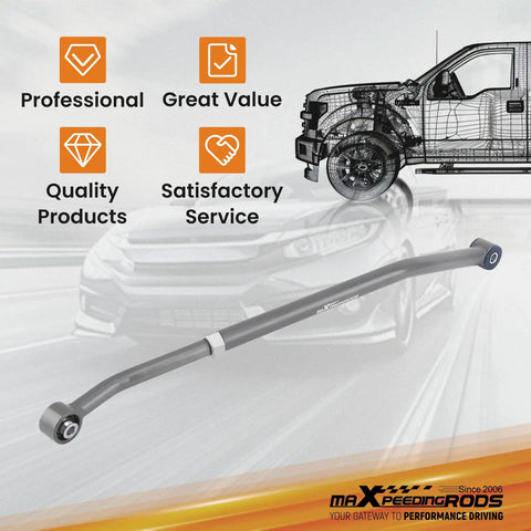 Rear Adjustable Track Bar For Jeep Wrangler TJ 1997 2006 Fits 1 To 6 Inch Lift Direct Replacement To Stop Axle Lateral Movement And Boost On Trail Handling For Rough Roads And Everyday Rock Crawling, grey powder coat steel with PU bushings