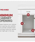 Minimum cabinet opening measurements for the Heavy Duty Chrome Wire Pullout Cabinet Organizer Slick Glide Basket for Pots Pans And Lids.