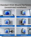 Standard VESA Mount options for the 10 Point Touchscreen Panel PC Running Win 11 With Intel Celeron N5095 for various installations.