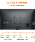 Back view of Slick 27 Inch FHD IPS Monitor With 1080P Display, 100Hz Refresh Rate, Built In Speakers, VESA Compatible, USB Ports
