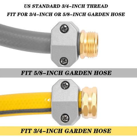 Durable Aluminum And Zinc Garden Hose Coupling Kit For Five Eighth And Three Quarter Inch Hoses, Male And Female Fittings