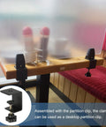 Heavy Duty C Clamps Set Of 4 In Black Metal Desk Mount Clamps With Protective Pads Adjustable Table Clamps For Fixing Acrylic Glass Plastic And Wood Sheets Built To Last For Home Shop Projects. Black metal desk clamp holding frosted acrylic panel.