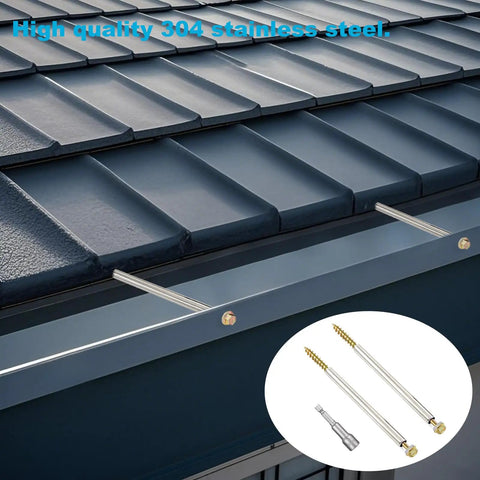 12 Pack 7 Inch Gutter Screws With Stainless Steel Sleeves For 5 Inch Roof Gutter Repair White Durable Nails With Installation Kit Included For DIY Gutter Maintenance And Replacement