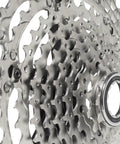 11 Speed Mountain Bike Cassette Sprocket 11 To 42T Deore CS M5100 with steel cogs and aluminum carrier, close-up view