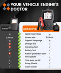 Comparison chart with AD530 Pro model of 2-In-1 OBD2 Scanner And Battery Tester highlighting features vs standard AD530.