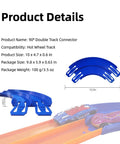 90 Degree Banked Turn Double Racetrack Connector For 1 To 64 Cars And Slot Cars Hot Wheels Compatible Curved Track Pieces