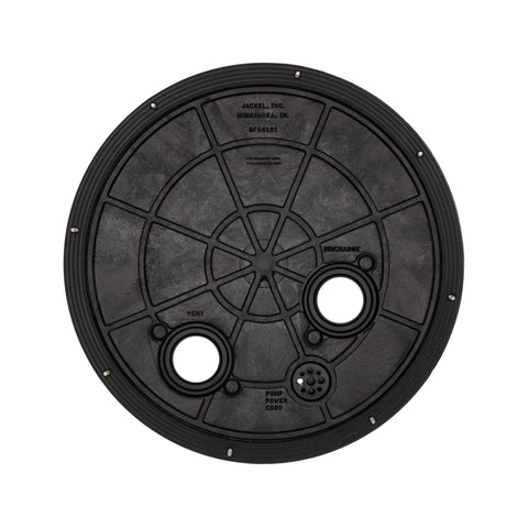 Sewage Basin Cover With Flanges And Cord Grommet, Gas Tight Odor Free Seal, Heavy Duty Structural Foam Construction, Reusable PVC Seal For 8 Bolt System, Made In USA Model SF16101E top view