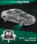Two Pack Front Wheel Bearing And Hub Assembly For Dodge Journey 2009 2020 With diagram showing front wheel hub location.