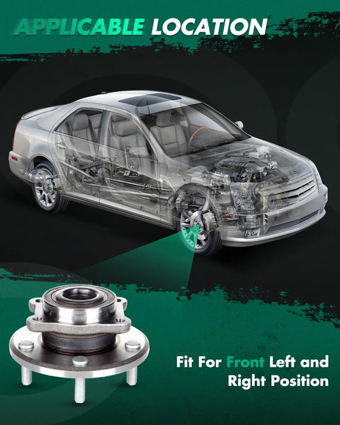 Two Pack Front Wheel Bearing And Hub Assembly For Dodge Journey 2009 2020 With diagram showing front wheel hub location.