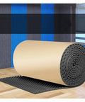 Self Adhesive 2 Cm Thick Egg Crate Acoustic Foam Panels For Home Studio And Office Gray Polyurethane tiles in a rolled position.