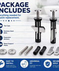 Heavy Duty Toilet Seat Fastener Bolt Kit With 304 Stainless Steel Locking Hardware, waterproof universal toilet seat mounting replacement parts