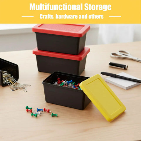 Mini Stackable Desk Storage Bins With Lids For Office Crafts Jewelry And Small Parts Grab And Go Organizer For Home