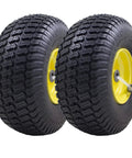 Front Tire And Wheel Assembly For Riding Lawn Mower 15x6.00-6 Tubeless 4 Ply Replacement Set Ready To Roll 3 Inch Offset Hub