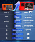 Comparison of Reflex V2 and Reflex V3 Mini Gyro Flight Controller For RC Planes With 32-Bit ARM Processor, upgrade features listed