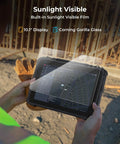 Rock Solid Heavy Duty Rugged Tablet With 10.1 Inch Sunlight Readable Screen Running Windows 11 Pro For Tough Jobsite Tasks showing sunlight visible display.