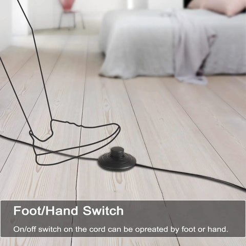 Foot switch for 2 Pack Mini LED Indoor Spot Lights With 3W Warm White 3000K Uplights Plug In Floor Accent Lighting in bedroom