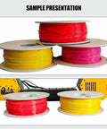 Hustle Ready Desktop Filament Extruder Machine With Integrated Auto Coil Winder For Zero Sweat Plastic Recycling And Steady Filament Production That Slaps For Advanced Resins Like Petg Cf And Pla Cf spools of colored filament presented on spools.